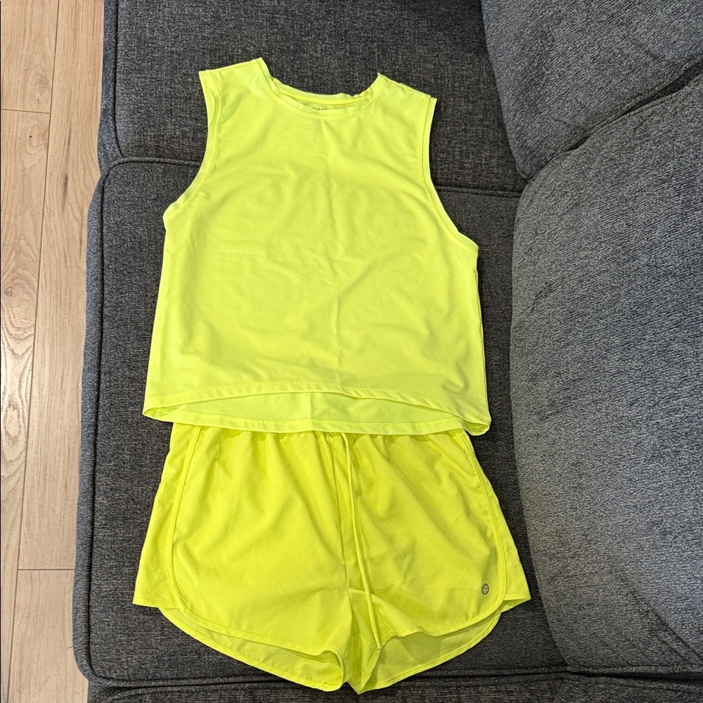 Papaya Neon Yellow Sleeveless Set